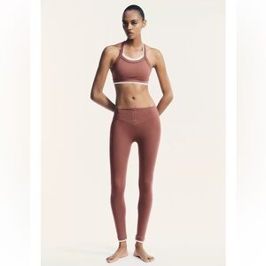 ZARA 2pcs seamless zipper leggings with matching top